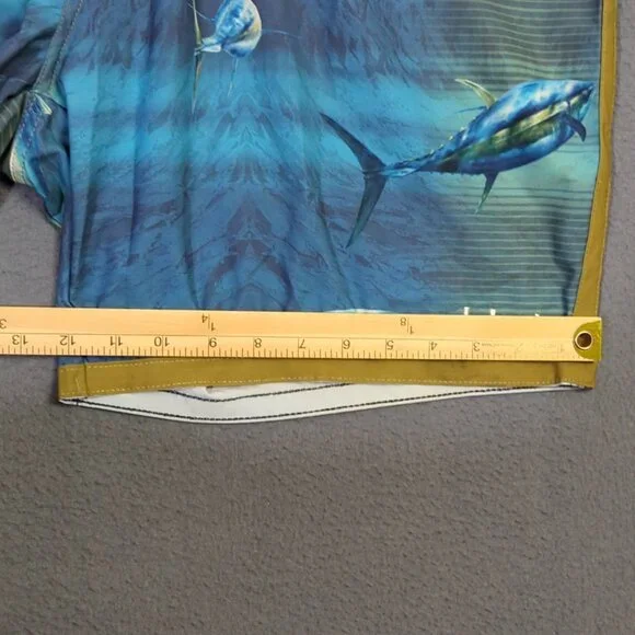 Huk Fishing Board Shorts Men's 40 Blue Tuna Baitball Performance - Picture 6 of 9